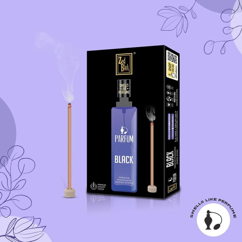 Zed Black Premium Fragrance Bamboo Less Dhoop Incense Sticks Pack of 12 (4 * 3) for Everyday Use - Aroma Incense Sticks (20 Sticks of 7.5 cm per Pack) - Image 4