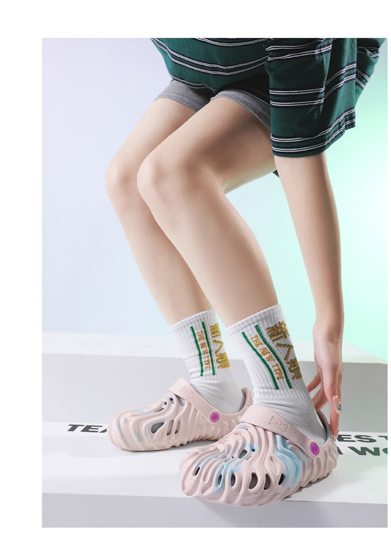 NIBEMINENT Trendy Fingerprint Slippers Thick Bottom Lightweight Beach Shoes Anti-Slip Outdoor Wear Couple Style Casual Sandals  - Image 3