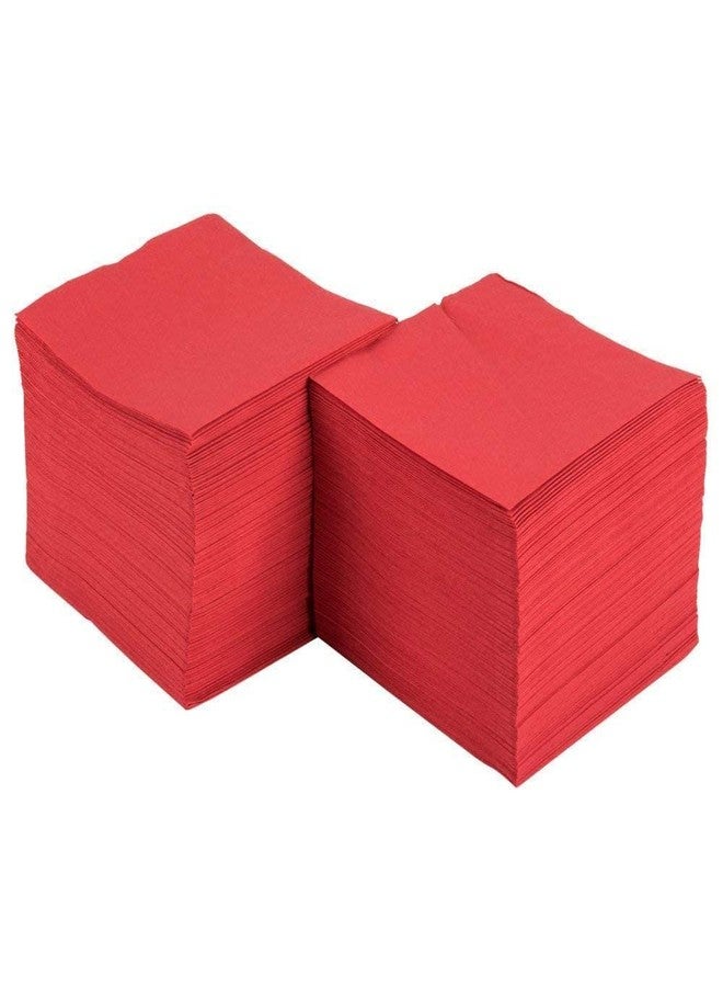 Perfect Stix مناديل كوكتيل حمراء مثالية 3 طبقات قابلة للتخلص منها، مناديل مشروبات حمراء مثالية لحفلة عيد الميلاد، الزفاف، أو الاستخدام اليومي، 5” × 5” مناديل حفلات 3 طبقات، عبوة من 100 حبة حمراء. - Image 2