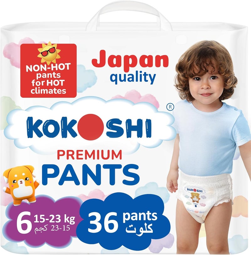 Kokoshi Premium, Size 6, XXL, 16-23 kg, 28 Diaper Pants | Soft, Breathable & Leak-Proof for Active Babies - Image 1