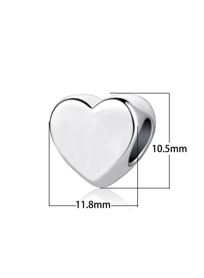 MiiFort Women Men Family Series Love Heart Charm for Bracelets Pendant Necklaces Love You Forever Pink Cubic Zirconia, Cubic Zirconia, Cubic Zirconia - Image 2