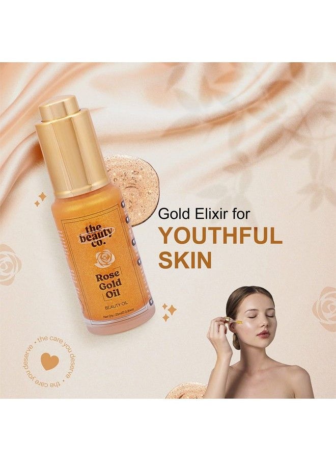 The Beauty Co. - Rose Gold Face Oil 25 Ml (Pack Of 2); Moisturizer ; Mix With Your Makeup ; Primer ; Highlighter ; Made In India - Image 1