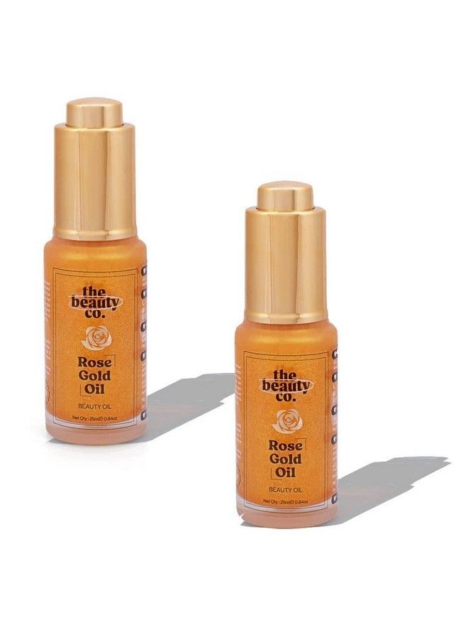 The Beauty Co. - Rose Gold Face Oil 25 Ml (Pack Of 2); Moisturizer ; Mix With Your Makeup ; Primer ; Highlighter ; Made In India - Image 1
