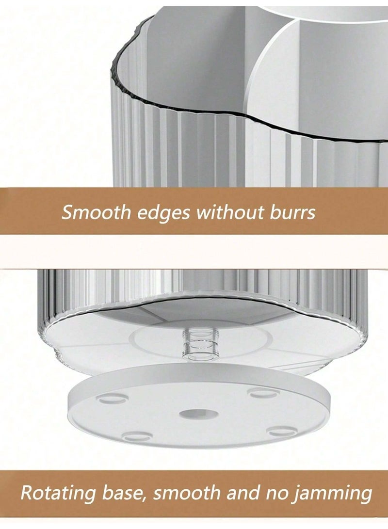 KHAJUL Desktop Rotating Makeup Brush Storage , Cosmetic Organizer Shelf For Storing Eyeshadow Lipstick Brushes (Transparent) - Image 4