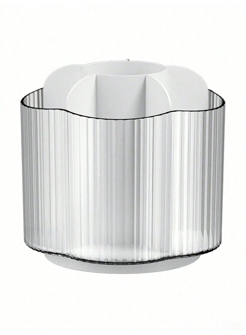 KHAJUL Desktop Rotating Makeup Brush Storage , Cosmetic Organizer Shelf For Storing Eyeshadow Lipstick Brushes (Transparent) - Image 5