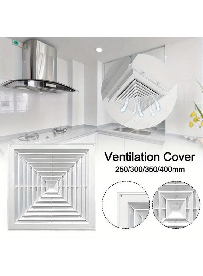 250x250mm Heavy Duty Plastic Air Vent Grille With Quiet Closing Flaps For Kitchen Bathroom HVAC - Image 2