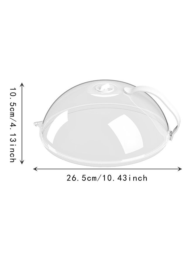 غطاء شفاف للميكروويف لحماية الطعام من الرذاذ، غطاء بمقبض، غطاء وعاء طبق تقديم أساسيات المطبخ المنزلي - Image 2