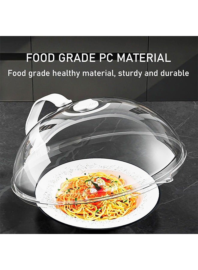غطاء شفاف للميكروويف لحماية الطعام من الرذاذ، غطاء بمقبض، غطاء وعاء طبق تقديم أساسيات المطبخ المنزلي - Image 3
