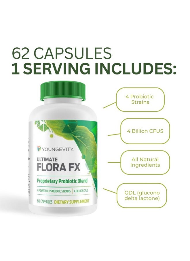 youngevity Flora FX Pre & Pro Biotic - 60 Capsules 