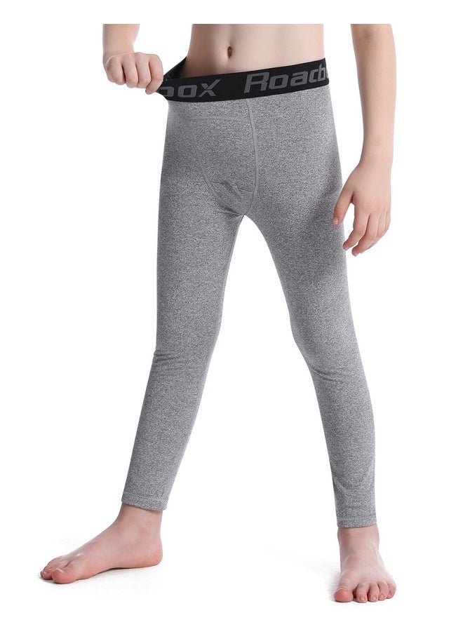Roadbox - Kids Fleece Lined Leggings - 2 Pack Boys Thermal Tights Youth Sports Basketball Compression Pants For Cold Weather - Image 1