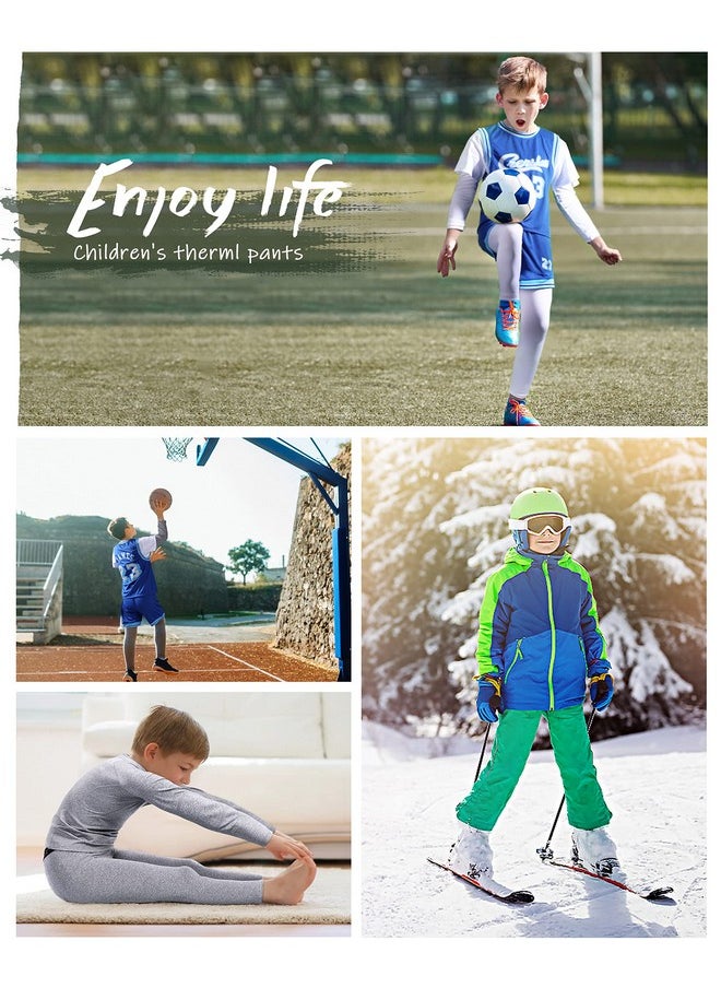 Roadbox - Kids Fleece Lined Leggings - 2 Pack Boys Thermal Tights Youth Sports Basketball Compression Pants For Cold Weather - Image 1