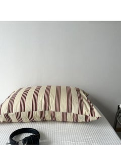 Hanayo Pillow Protector Set of 2 Pillows Case Cover Premium Quality Soft Cotton Pillowcase Set Brown Strip( 74 x 48cm)  - Image 5