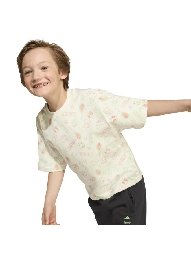 اديداس تيشيرت أبيض للأطفال بأكمام قصيرة