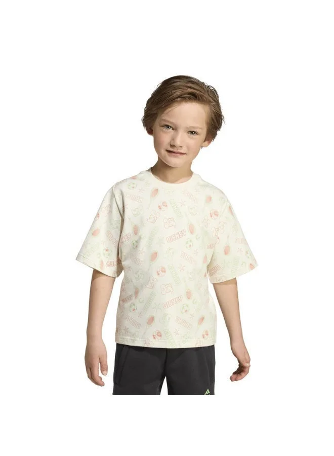 اديداس تيشيرت أبيض للأطفال بأكمام قصيرة