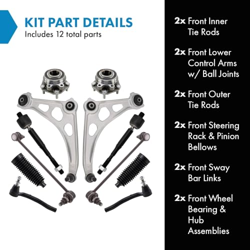 TRQ Front Steering,Suspension,& Drivetrain Kit Compatible with 2019-2023 Nissan Altima - Image 2