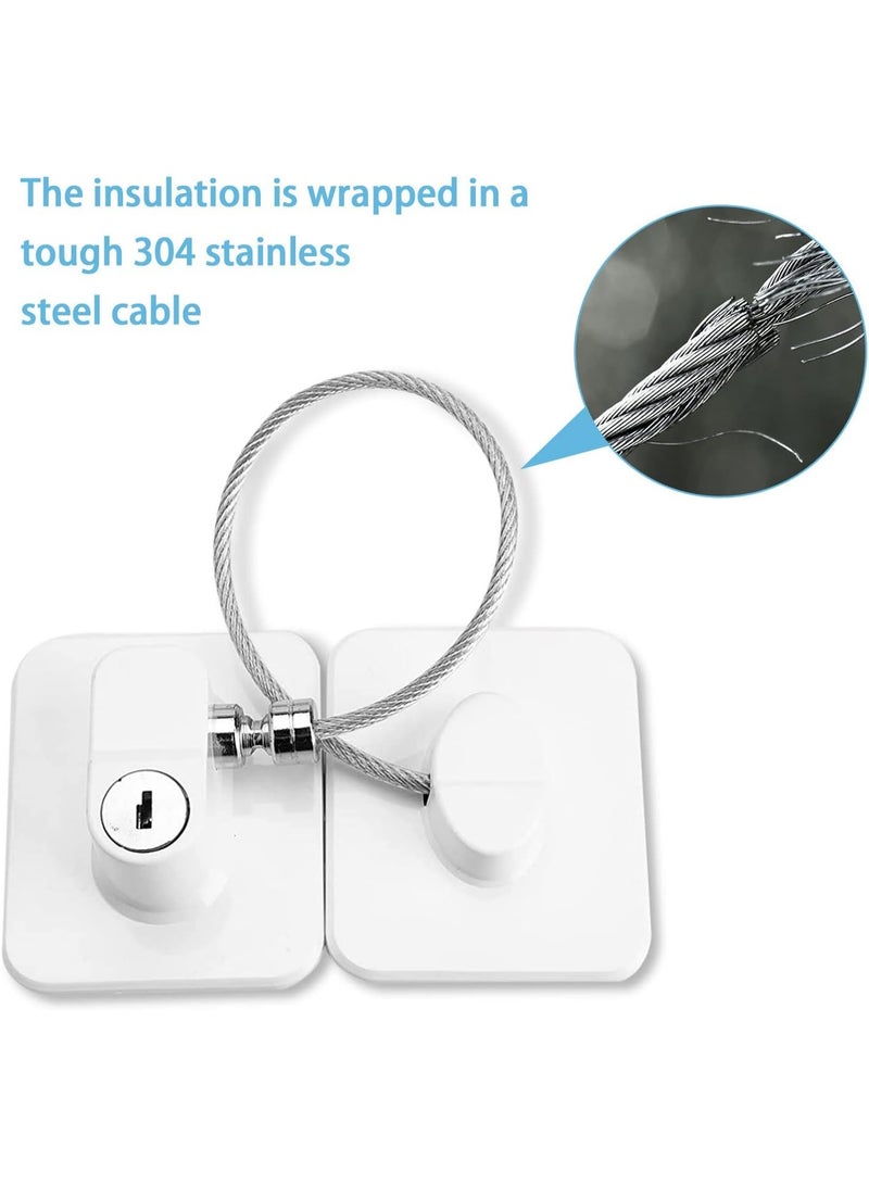 قفل أمان للثلاجة والخزائن بمفتاح – حماية فعالة للأطفال وتأمين المواد متعدد الالوان - Image 4