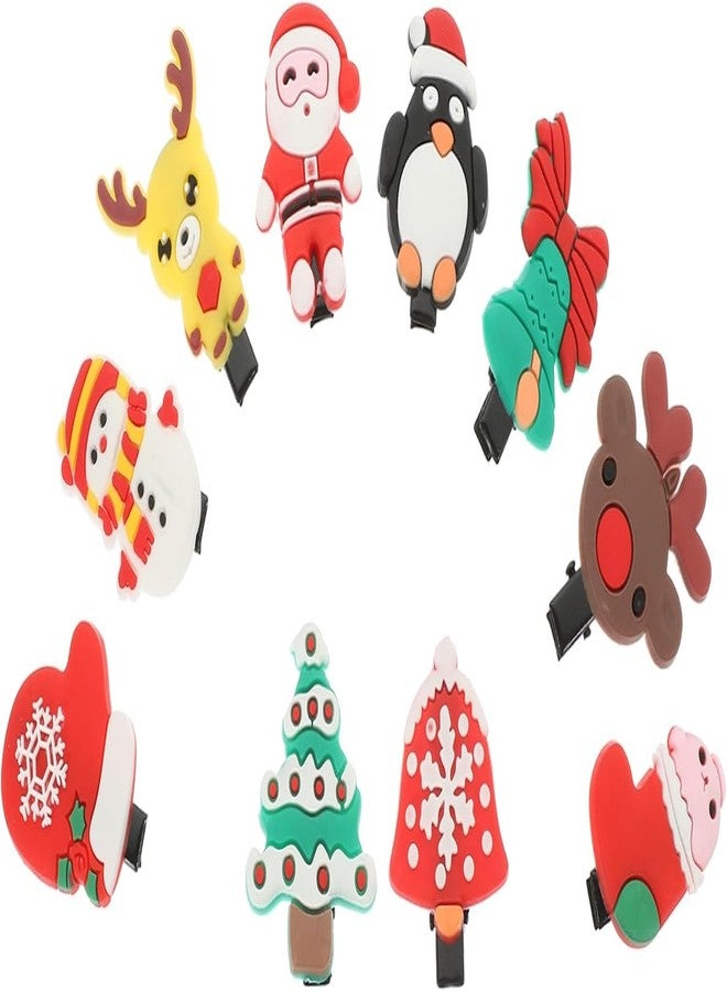 BIG BOX 10 Pcs -Christmas hair pins Holiday hair clips Xmas hair accessories Christmas hair bows Festive hair pinsHair Bangs Hair Clip Hair Pin Hair Accessories for Girls Cute Hair Clips Hair Decoration Hair Clips for Thin Hair Xmas Hairpins - Image 1