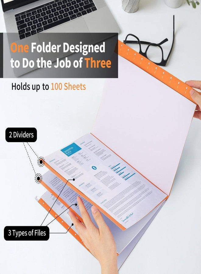 Goefun 20 Pack * 3 Sections Hanging File Folders with 2 Dividers, Letter Size - Image 2