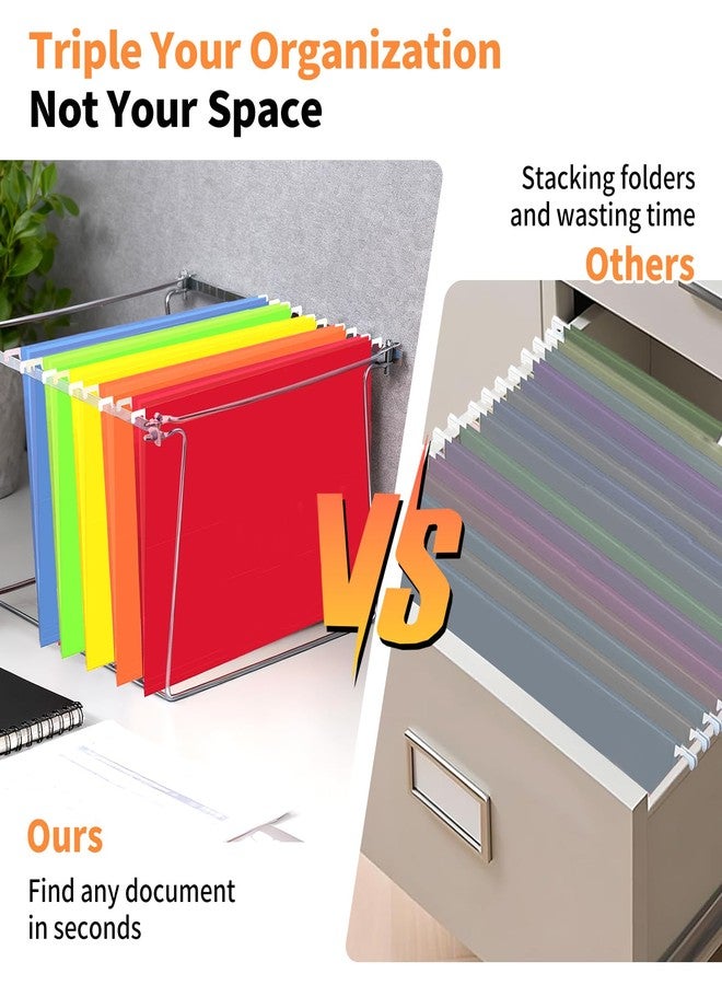 Goefun 20 Pack * 3 Sections Hanging File Folders with 2 Dividers, Letter Size - Image 4