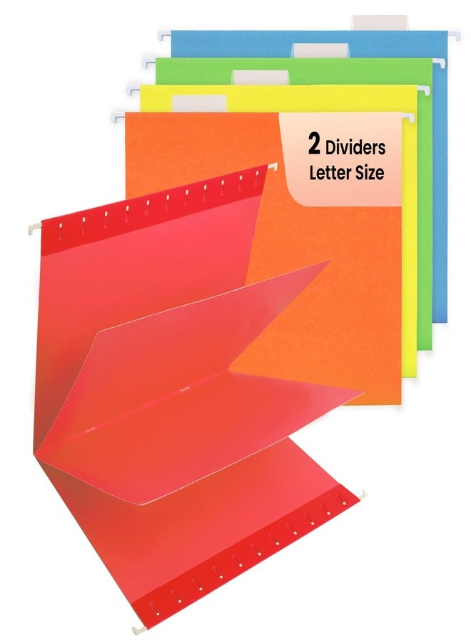 Goefun 20 Pack * 3 Sections Hanging File Folders with 2 Dividers, Letter Size - Image 1