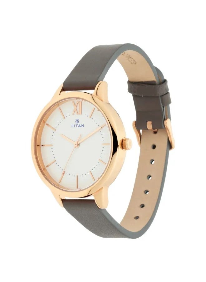 TITAN Women's Analog Round Shape Leather Wrist Watch - 2617WL01 - 43.5 Mm  - Image 3