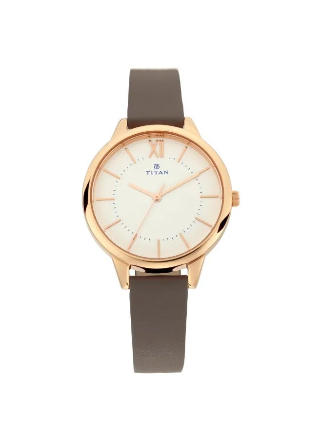 TITAN Women's Analog Round Shape Leather Wrist Watch - 2617WL01 - 43.5 Mm  - Image 2