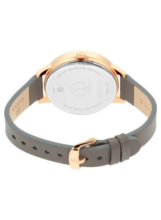 TITAN Women's Analog Round Shape Leather Wrist Watch - 2617WL01 - 43.5 Mm  - Image 5