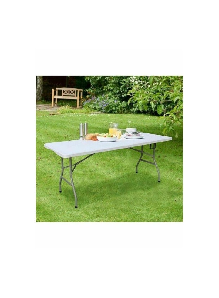 Promass Foldable Dinning Table White/Grey 180x75x74cm - Image 1