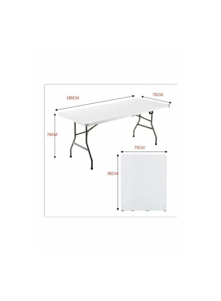 Promass Foldable Dinning Table White/Grey 180x75x74cm - Image 2