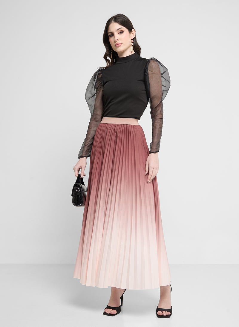 Khizana Pleated Ombre Skirt - Image 2