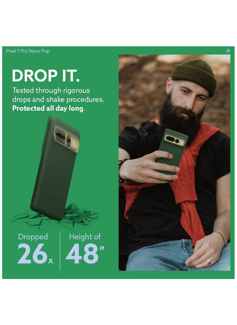 Caseology - Caseology Nano Pop for Google Pixel 7 Pro Case [Military Grade Drop Tested] Dual Layer Silicone Case - AVO Green - Image 1