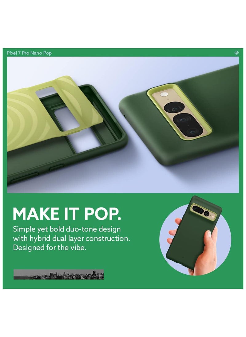 Caseology - Caseology Nano Pop for Google Pixel 7 Pro Case [Military Grade Drop Tested] Dual Layer Silicone Case - AVO Green - Image 1