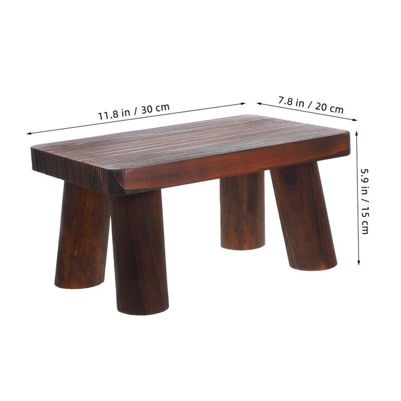 Heavy Duty Pine Wood Step Stool Portable Sturdy Design for Adults Seniors Bedroom Kitchen - Image 3