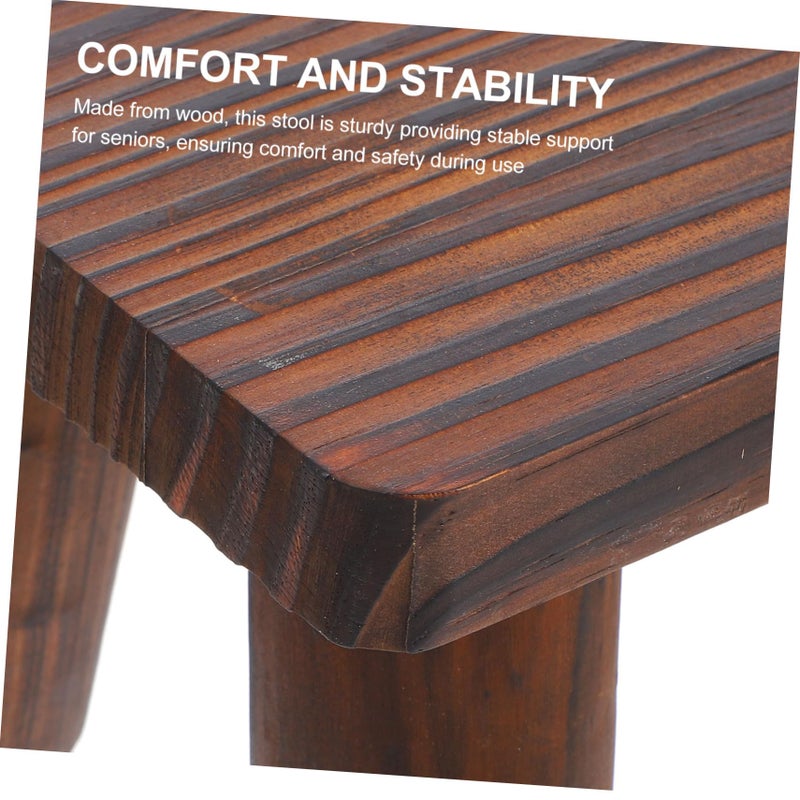 Heavy Duty Pine Wood Step Stool Portable Sturdy Design for Adults Seniors Bedroom Kitchen - Image 4