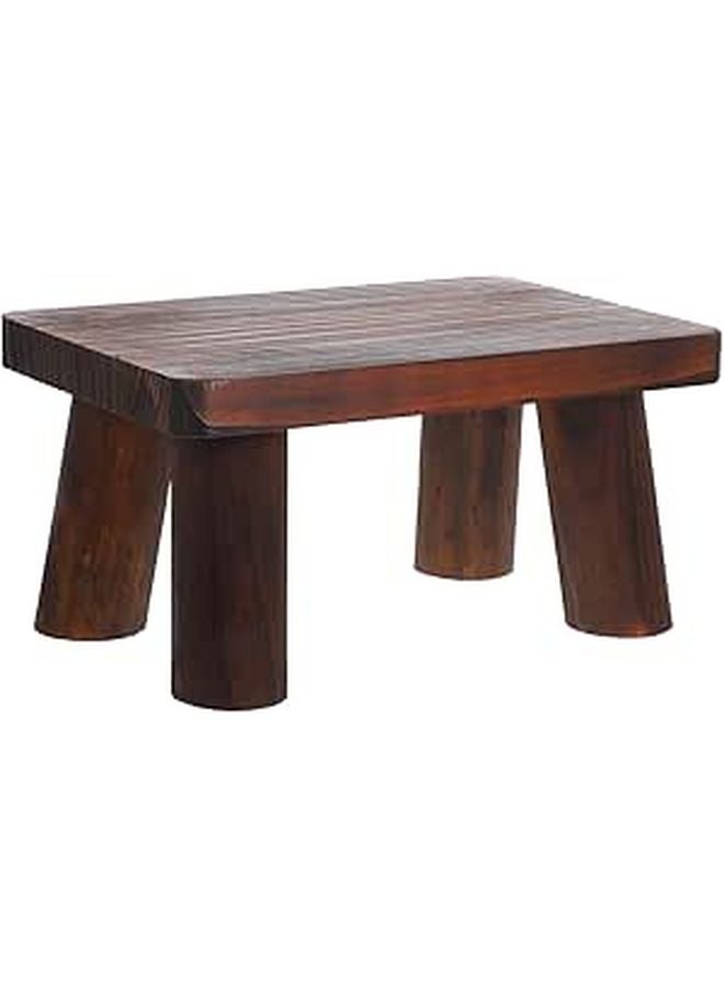 Heavy Duty Pine Wood Step Stool Portable Sturdy Design for Adults Seniors Bedroom Kitchen - Image 1
