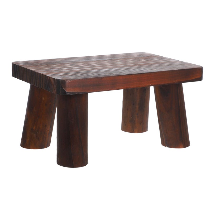 Heavy Duty Pine Wood Step Stool Portable Sturdy Design for Adults Seniors Bedroom Kitchen - Image 2