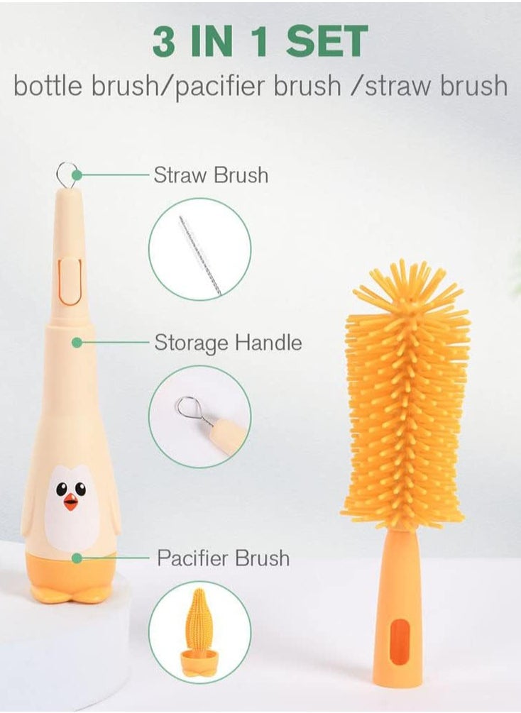 Generic - Bottle Sterilizer, Double Layer Baby Bottle Steam Sterilizer Sanitizer with Cleaning Brush Set For for Baby Bottles, Pacifiers , Large Capacity And 99.99% Cleaned In 8 Mins, 360 Degree High Temperature - Image 1