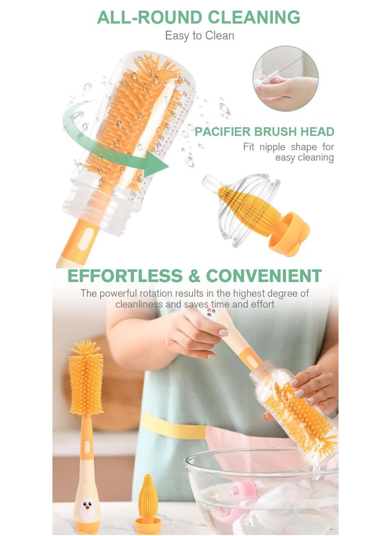 Generic - Bottle Sterilizer, Double Layer Baby Bottle Steam Sterilizer Sanitizer with Cleaning Brush Set For for Baby Bottles, Pacifiers , Large Capacity And 99.99% Cleaned In 8 Mins, 360 Degree High Temperature - Image 1