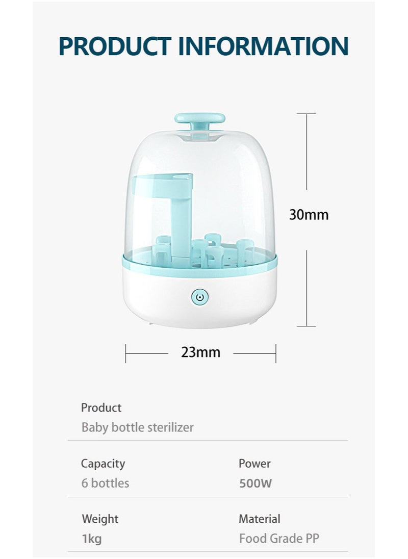 Generic - Bottle Sterilizer, Double Layer Baby Bottle Steam Sterilizer Sanitizer with Cleaning Brush Set For for Baby Bottles, Pacifiers , Large Capacity And 99.99% Cleaned In 8 Mins, 360 Degree High Temperature - Image 1