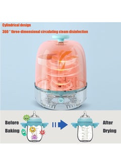 Generic Bottle Sterilizer, Double Layer Baby Bottle Steam Sterilizer Sanitizer with Cleaning Brush Set For for Baby Bottles, Pacifiers , Large Capacity And 99.99% Cleaned In 8 Mins, 360 Degree High Temperature  - Image 4