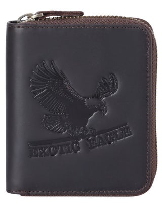EXOTIC EAGLE Men Wallet Round Zipper with Original YKK Zipper, RFID Funcation, Coin Pocket Wallet & Note Comoartment 100% Full Grain Leather With 8 Card Slots (Coffee) - pzsku/ZEC3025AA47D31FB82DC9Z/45/_/1738741108/fe15dd05-e30d-4b21-a762-a063527968e8