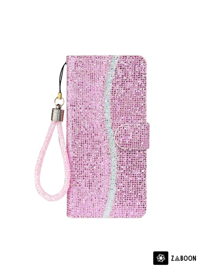 Zaboon Protective Case For Samsung Galaxy S21 5G Glitter Powder Horizontal Flip Leather Case with Card Slots & Holder & Lanyard - Image 2