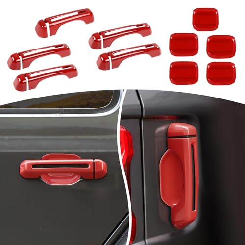 JOSHELA for Jeep JL Tailgate Door Handle Cover Trim Bowl Fit for Jeep Wrangler JL JLU 2018 up 4DR Red Exterior Accessories 10pcs - Image 3