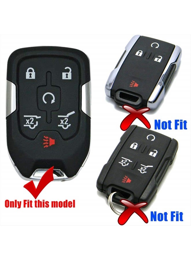 Coolbestda 2Pcs Coolbestda Silicone 6Button Smart Key Cover Fob Glove Pouch Case Remote Skin Keyless Jacket Holder Protector for 2015 2016 2017 2018 2019 2020 Chevrolet Suburban Tahoe GMC Yukon XL  - Image 2