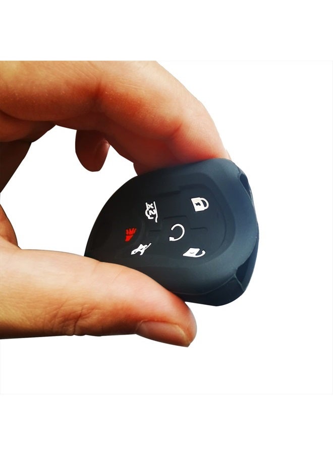 Coolbestda 2Pcs Coolbestda Silicone 6Button Smart Key Cover Fob Glove Pouch Case Remote Skin Keyless Jacket Holder Protector for 2015 2016 2017 2018 2019 2020 Chevrolet Suburban Tahoe GMC Yukon XL  - Image 3