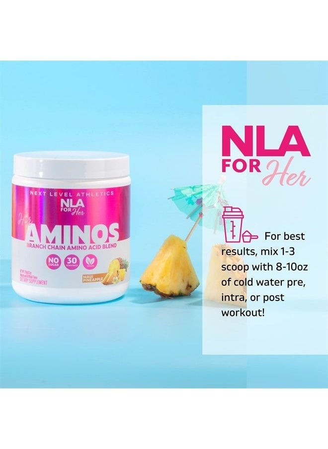 NLA FOR Her Her Aminos - (Maui Pineapple - 30 Servings) - Comprehensive BCAA Amino Acid Blend - Supports Endurance, Helps Build Lean Muscle, Improve Hydration & Enhance Recovery, Vegan, GF, 10 Cals  - Image 2