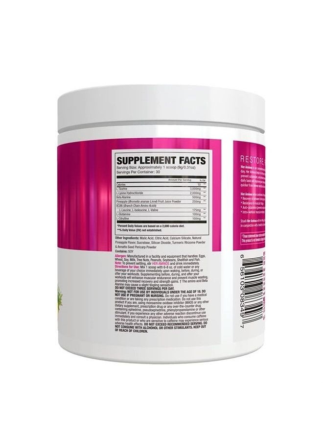 NLA FOR Her Her Aminos - (Maui Pineapple - 30 Servings) - Comprehensive BCAA Amino Acid Blend - Supports Endurance, Helps Build Lean Muscle, Improve Hydration & Enhance Recovery, Vegan, GF, 10 Cals  - Image 5