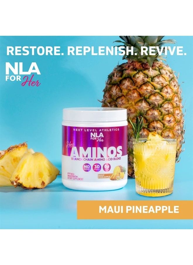 NLA FOR Her Her Aminos - (Maui Pineapple - 30 Servings) - Comprehensive BCAA Amino Acid Blend - Supports Endurance, Helps Build Lean Muscle, Improve Hydration & Enhance Recovery, Vegan, GF, 10 Cals  - Image 3
