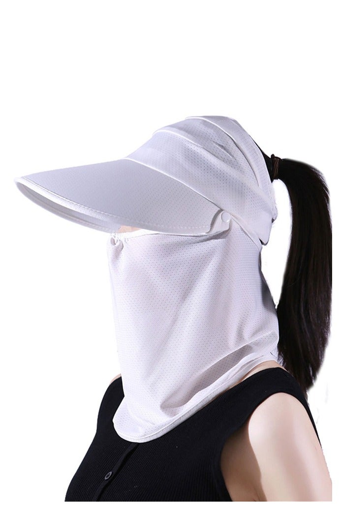 GUSGU قبعة الشمس للمرأة حافة واسعة مع رقبة قابلة للفصل فلاف الوجه للمرأة عالية ذيل الحصان حماية الأشعة فوق البنفسجية حماية الشمس قبعة فيزر للسفر إلى الشاطئ الصيد المشي لمسافات طويلة - Image 3