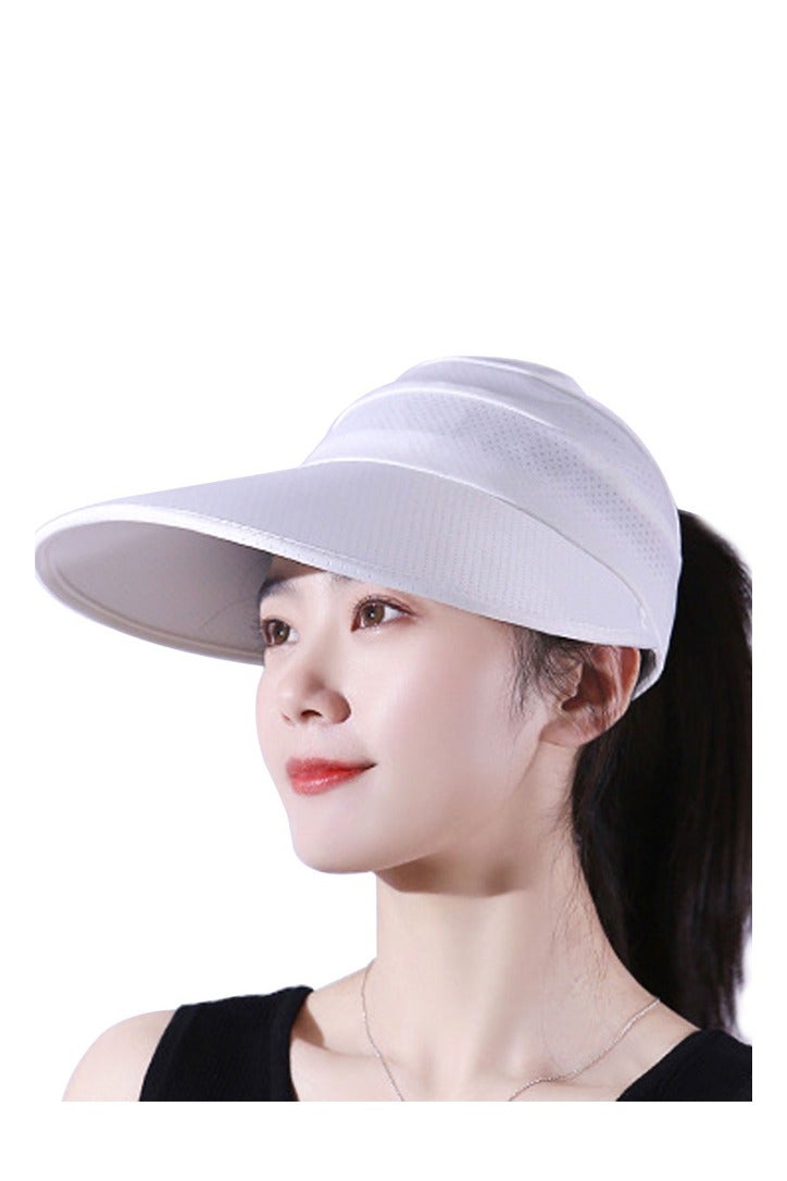 GUSGU قبعة الشمس للمرأة حافة واسعة مع رقبة قابلة للفصل فلاف الوجه للمرأة عالية ذيل الحصان حماية الأشعة فوق البنفسجية حماية الشمس قبعة فيزر للسفر إلى الشاطئ الصيد المشي لمسافات طويلة - Image 2